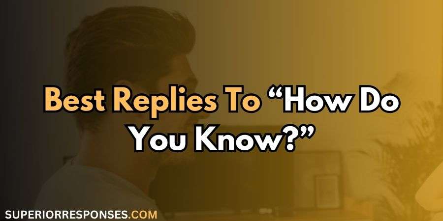 15 Honest, Witty & Teasing Answers To “How Do You Know?”