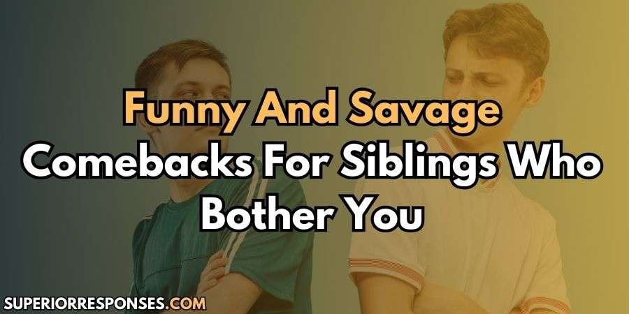 Outclass Siblings with These 25 Funny & Savage Comebacks
